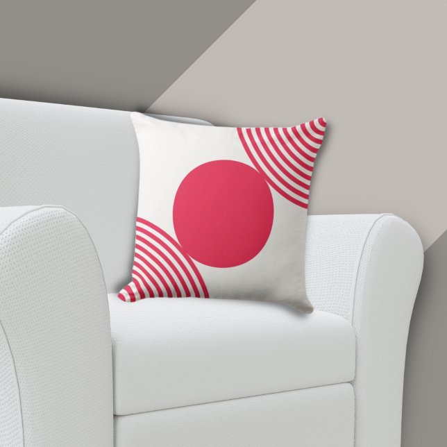 Beads Pattern In Pink and White - Throw Pillow (Creator Uploaded)