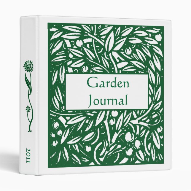 Beadsley Art Nouveau Garden Journal 3 Ring Binder (Front/Spine)