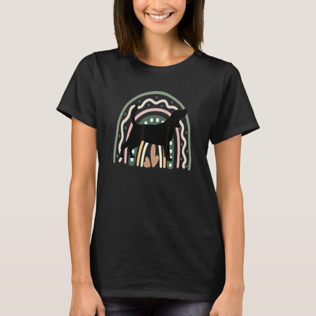 Beagel Dog With Patterned Rainbow 6 T-Shirt (Front)