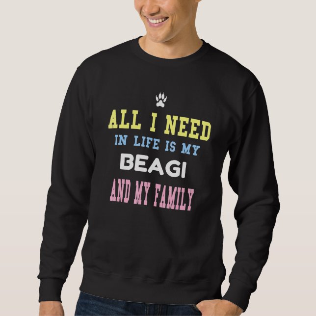 Beagi Family Mom Dad Love Beagle Corgi Sweatshirt (Front)