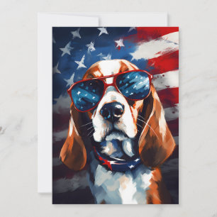 Beagle 4th of July Independence day Holiday Card