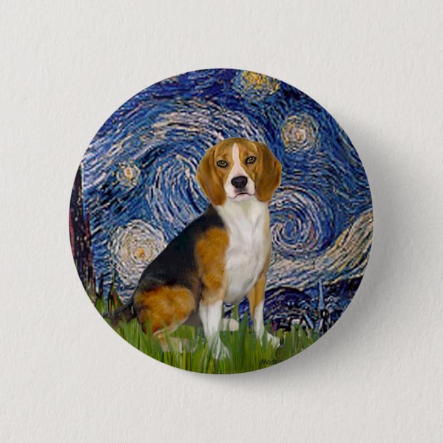 Beagle 7 - Starry Night Button (Front)