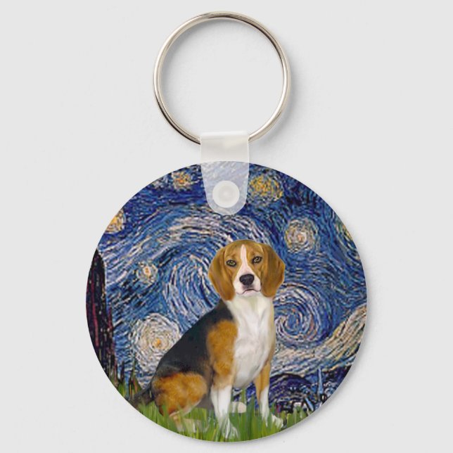 Beagle 7 - Starry Night Keychain (Front)