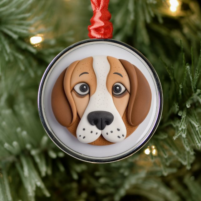 Beagle A Delightful Cookie Inspired Metal Ornament (Tree)