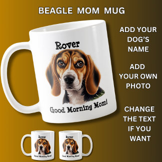 Beagle, Add Dog's Name, Change Photo Coffee Mug