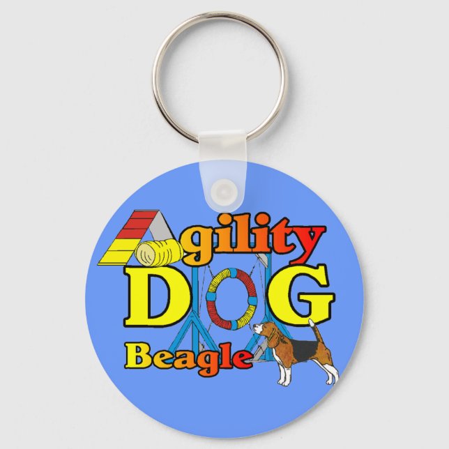 Beagle Agility Gifts Keychain (Front)