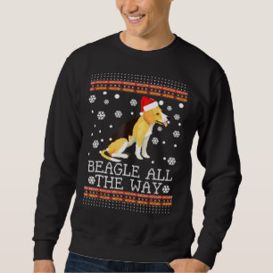 Beagle All The Way Ugly Beagle Sweater Christmas