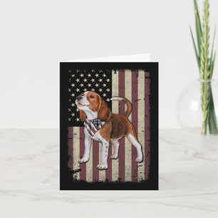 Beagle American Flag Bandana Patriotic 4th Of July Card