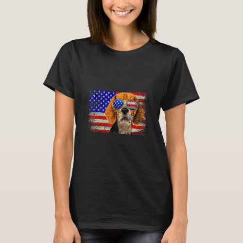 Beagle American Flag Usa Awesome  T_Shirt