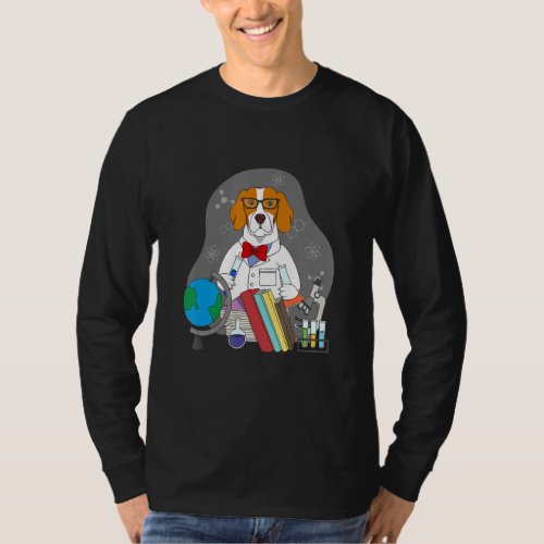 Beagle  And Scientist Teacher Design T_Shirt