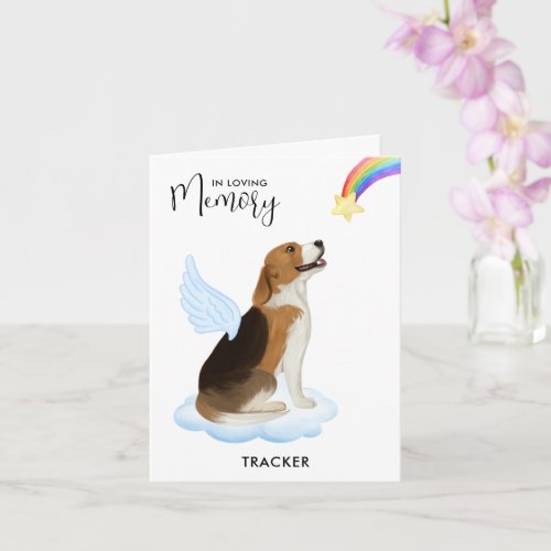 Beagle Angel Dog Memorial Pet Loss Sympathy  Card