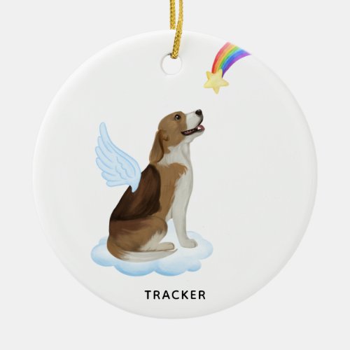 Beagle Angel Dog Personalized Pet Memorial  Ceramic Ornament