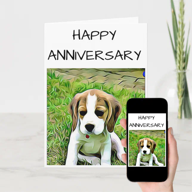 Beagle Anniversary Card | Zazzle