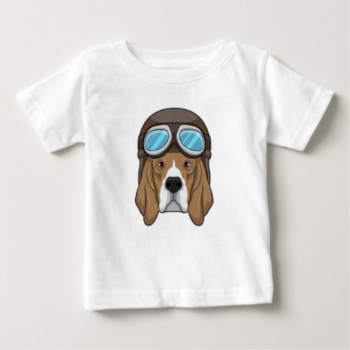Beagle as Pilot with Pilot hat Baby T_Shirt