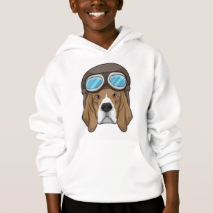 Beagle as Pilot with Pilot hat Hoodie