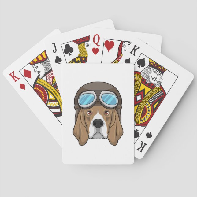 Beagle as Pilot with Pilot hat Poker Cards (Back)