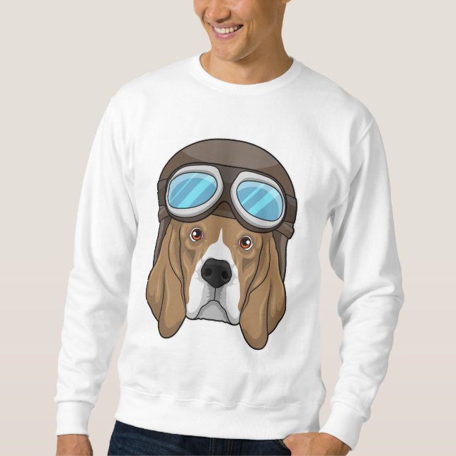 Beagle as Pilot with Pilot hat Sweatshirt (Front)