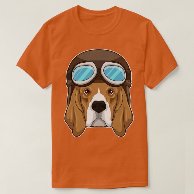 Beagle as Pilot with Pilot hat T-Shirt (Design Front)