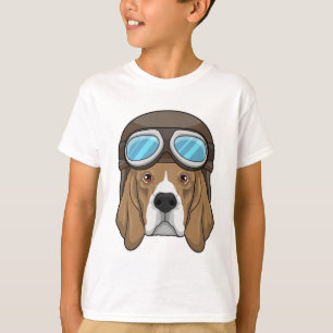 Beagle as Pilot with Pilot hat T-Shirt
