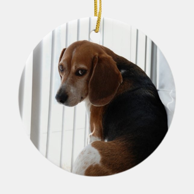 beagle attitude ceramic ornament (Front)