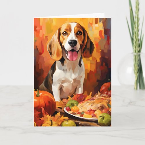 Beagle Autumn Thanksgiving  Card