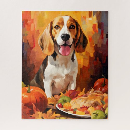 Beagle Autumn Thanksgiving  Jigsaw Puzzle