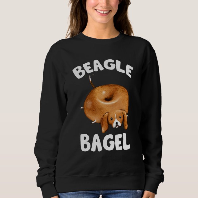 Beagle Bagel Funny Beagle Lover Dog Pun Jewish Lov Sweatshirt (Front)