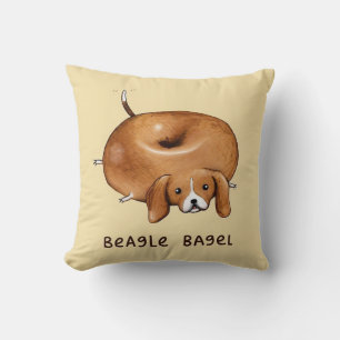 BEAGLE BAGEL lali Throw Pillow
