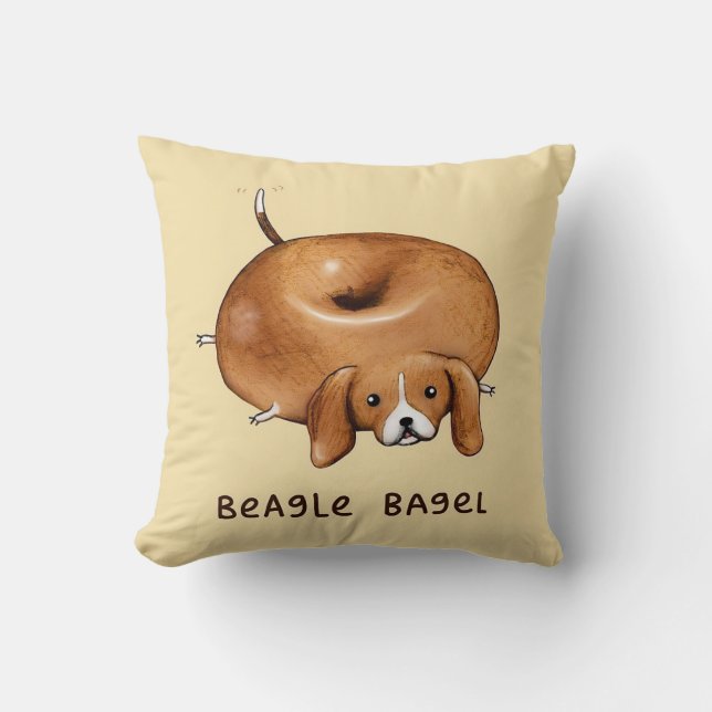  BEAGLE BAGEL lali Throw Pillow (Front)