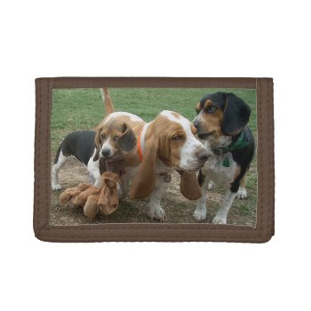 Beagle Basset Hound Wallet by WackemArt at Zazzle