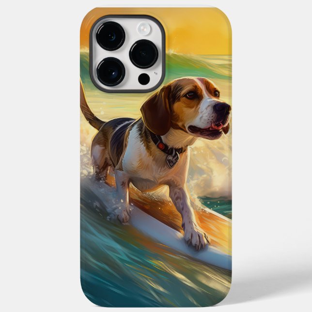 Beagle Beach Surfing Painting Case-Mate iPhone Case (Back)