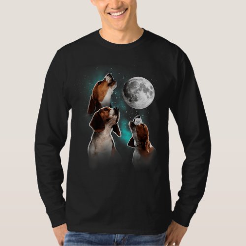 Beagle Beagle Howling At The Moon Beagle Lover T_Shirt