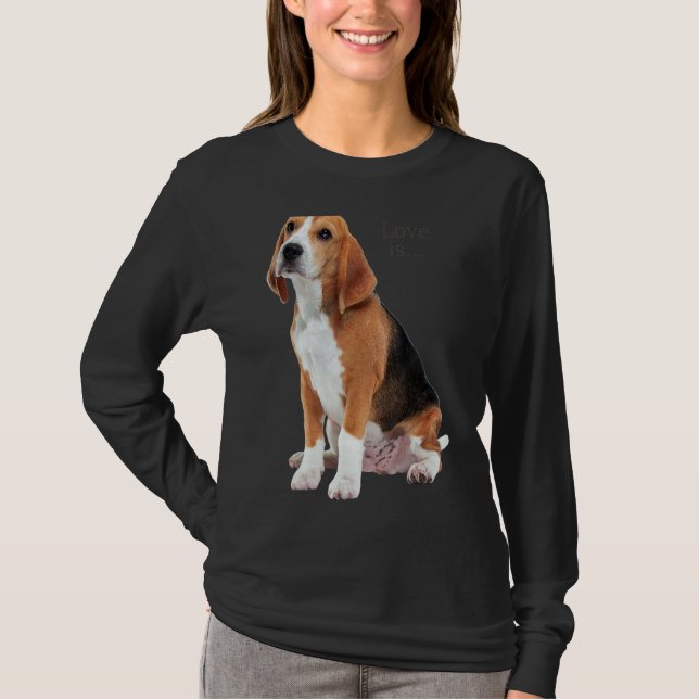 Beagle  Beagles Love Is Dog Mom Dad Puppy Pet Cute T-Shirt (Front)