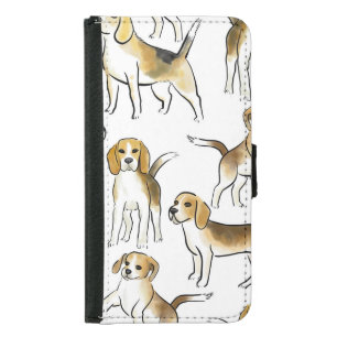 Beagle Beauty: Watercolor Dog Pattern Samsung Galaxy S5 Wallet Case