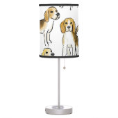 Beagle Beauty: Watercolor Dog Pattern Table Lamp (Left)