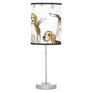 Beagle Beauty: Watercolor Dog Pattern Table Lamp