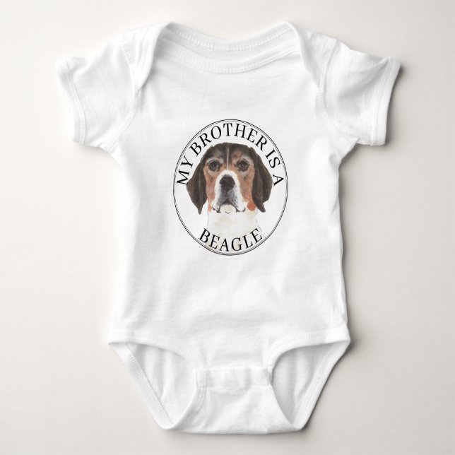 Beagle Big Brother Baby Bodysuit (Front)