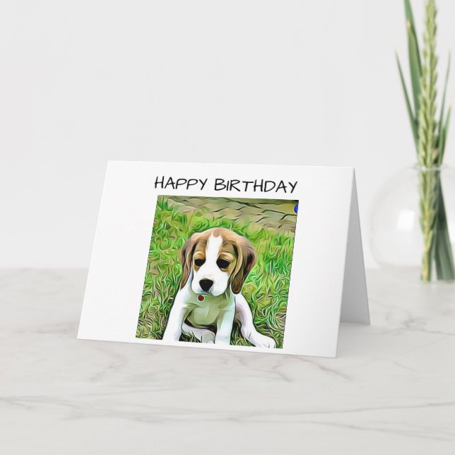 Beagle Birthday Card (Front)