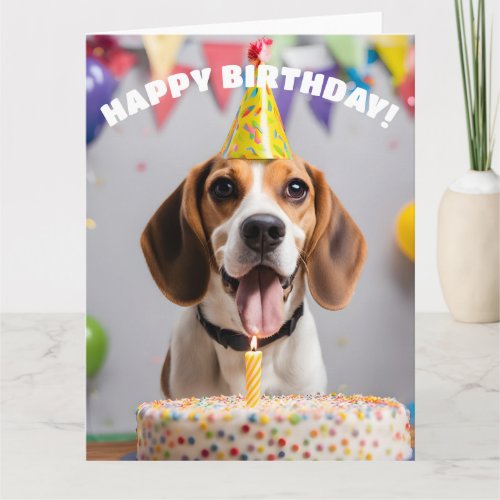 Beagle Birthday Party Card
