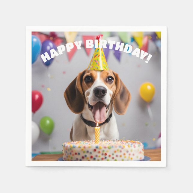 Beagle Birthday Party Napkins (Front)