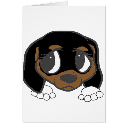 beagle black tan peeking cards (Front)