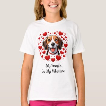 Beagle Bliss: Celebrate Valentine's Day T-shirt by nadil2 at Zazzle