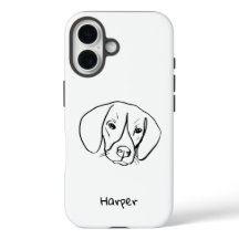 Beagle Bliss: Customizable Line Art Phone Case