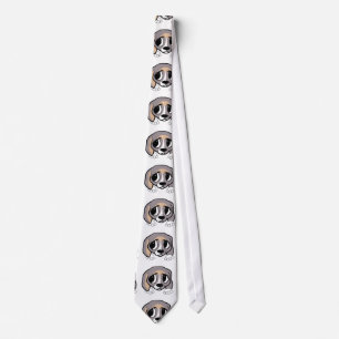 beagle blue tan white peeking neck tie