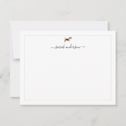 Beagle Border Personalized Note Card