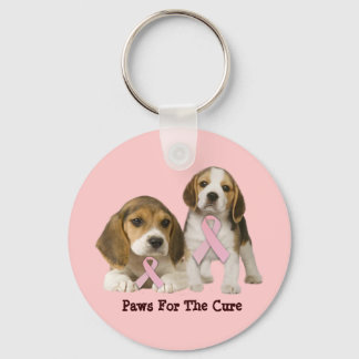 Beagle Breast Cancer Keychain