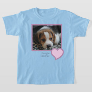 Beagle Brother Text Pet Dog Family Photo T-Shirt