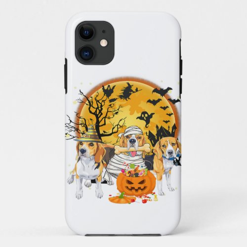 Beagle Bummy Witch Dog Moon Ghosts Halloween iPhone 11 Case