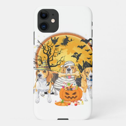 Beagle Bummy Witch Dog Moon Ghosts Halloween iPhone 11 Case