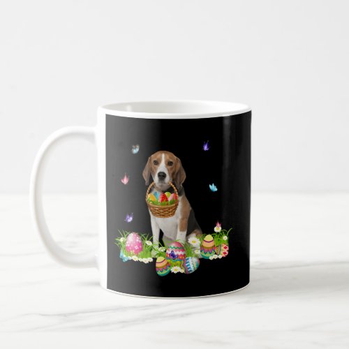 Beagle Bunny Dog With Easter Eggs Basket Butterfli Coffee Mug